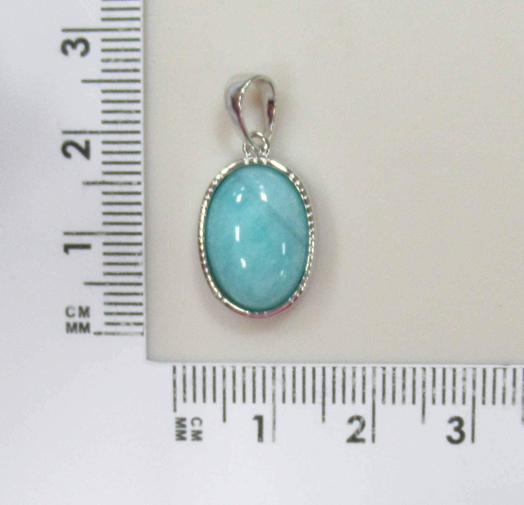 Серебряная подвеска с амазонитом